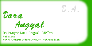 dora angyal business card